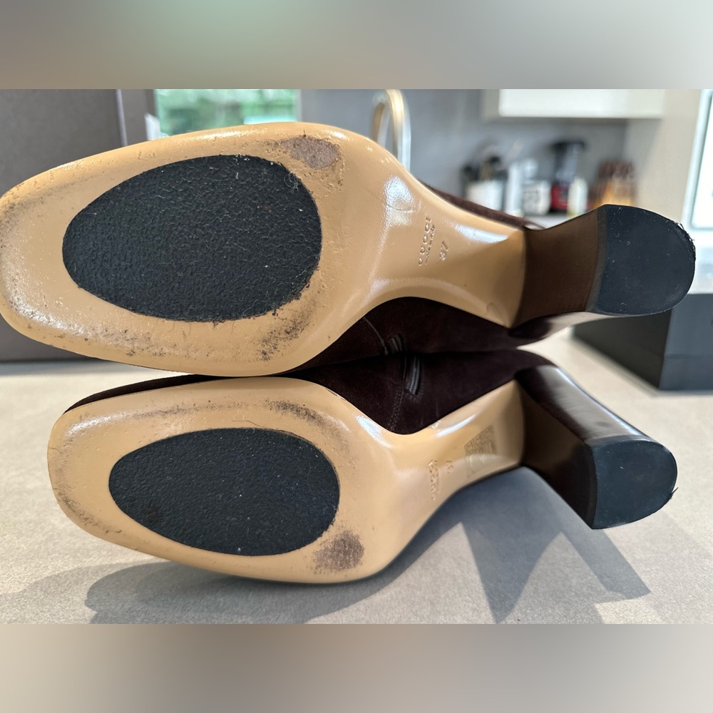 Gucci Hasler Brown Suede Horsebit Riding Boots Like new with original Gucci box